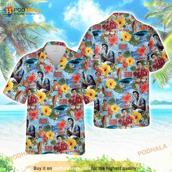 Elvis Presley Hawaiian Shirt, The King Elvis Presley Aloha Shirt, Music Summer Shirt