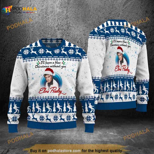 Elvis Presley I’ll Have A Blue Christmas Without You 2023 Ugly Sweater