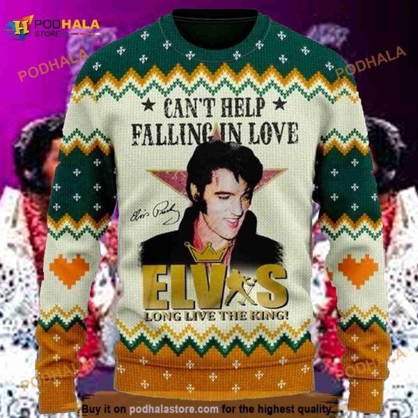Elvis Presley Long Live The King Ugly Christmas 3D Sweater