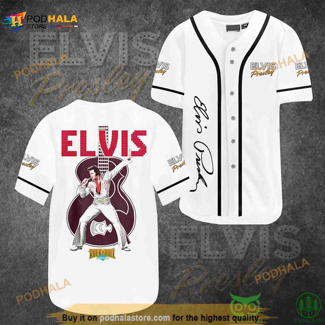 Elvis Presley White Baseball Jersey