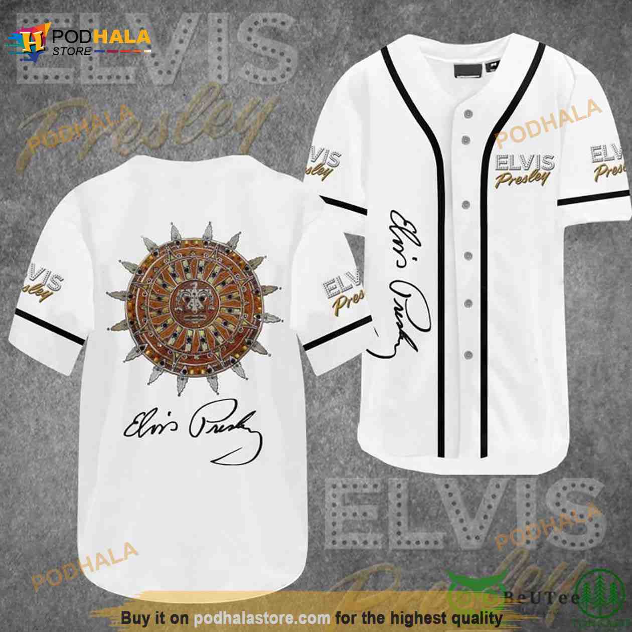Elvis Presley White Baseball Jersey
