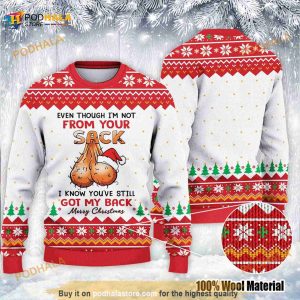 Even Though I'm Not From Your Sack You've Still Got My Back Ugly Knitted Christmas 3D Sweater