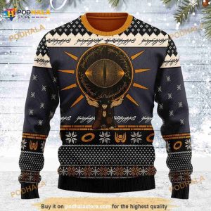 Eye Of Sauron Black Knitted 3D Ugly Sweater