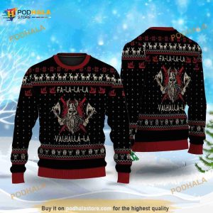 Fa-la-la-la Valhalla-la Vikin.G Christmas Wool Ugly Knitted Christmas Sweater