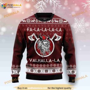 Fa-la-la-la Valhalla-la Viking Wool Ugly Knitted Ugly Christmas 3D Sweater