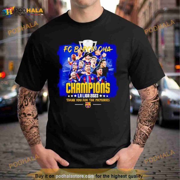 FC Barcelona Champions La Liga 2023 thank you for the memories Shirt
