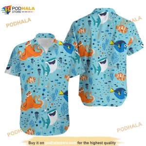 Finding Nemo Disney Hawaiin Shirt, Nemo Marlin Dory Crush Shirt For Fans