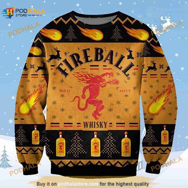 Fireball Ugly Christmas 3D Sweater