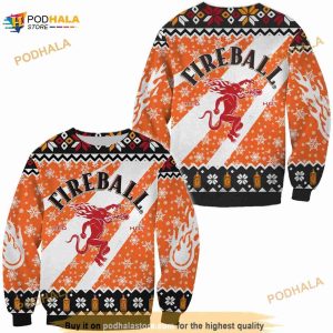 Fireball Whisky Ugly Christmas 3D Sweater
