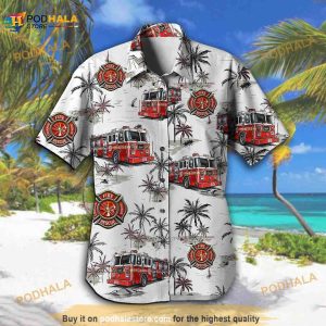 Firefighter Aloha Summer Casual Button Down Shirt, Firefighter Hawaiian Shirt For Men