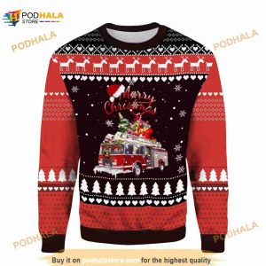 Firefighter Merry Christmas Gift 3D Ugly Sweater