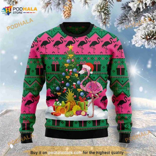Flamingo Christmas 3D Ugly Christmas Sweater