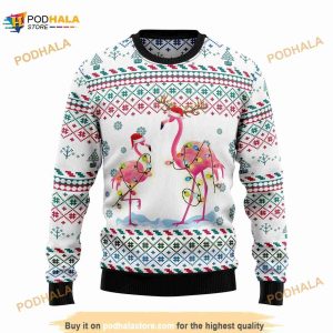 Flamingo Christmas Reunion Ugly Christmas 3D Sweater