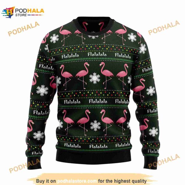 Flamingo Flalala Ugly Christmas 3D Sweater