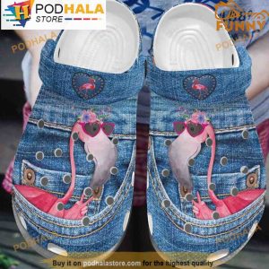 Flamingo Jeans Style 3D Crocs, Funny Crocs