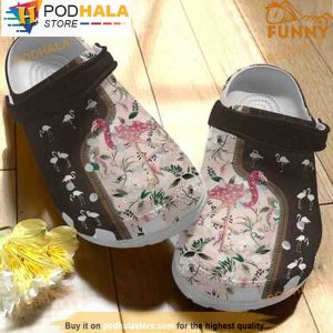 Flamingo Leather Style 3D Crocs, Funny Crocs