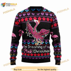 Flamingo Pink Christmas Ugly Christmas 3D Sweater