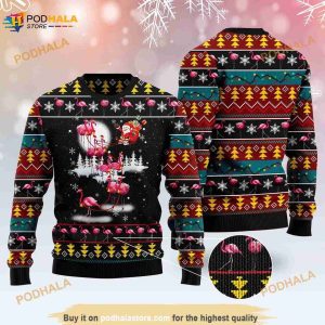 Flamingo Reindeer Ugly Christmas 3D Sweater