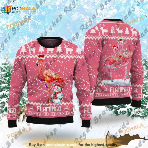 Flamingo Ugly Sweater 2023, Flamingo Sweater For Christmas Gift