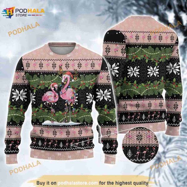 Flamingo Ugly Sweater, Flamingo  Flamingo Sweater, Cute Xmas Sweater, Christmas Gift
