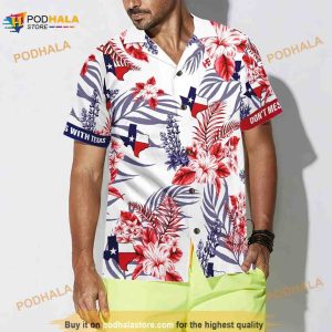 Floral Bluebonnet Don't Mess With Texas Hawaiian Shirt
