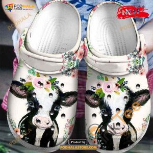 Floral Heifer Cow Farmer For Man Women Crocs Clog Shoes