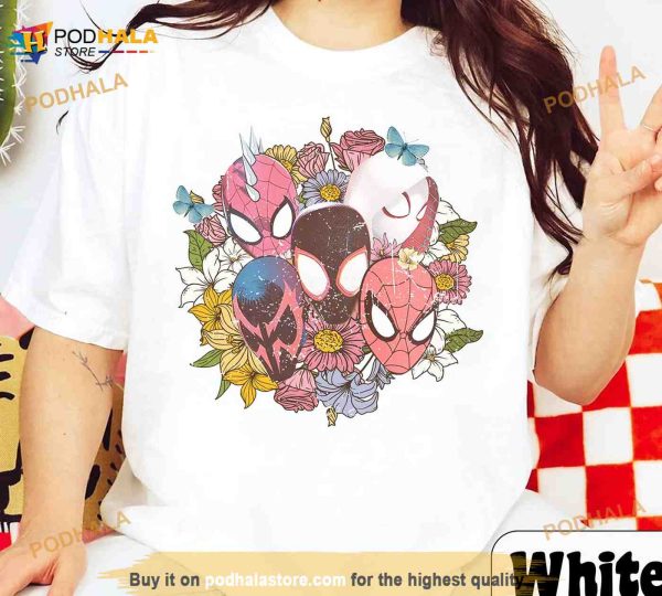 Floral Spider Man Across The Spider Verse Shirt, Miles Morales Ghost-Spider Tee