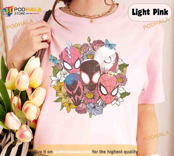 Floral Spider Man Across The Spider Verse Shirt, Miles Morales Ghost-Spider Tee