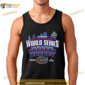 Florida Gators 2023 Ncaa Men's College World Series 12 Ncaa Men's Cws Appearances Shirt 2