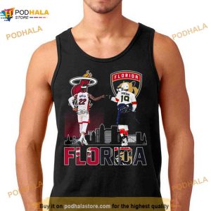 Florida Panthers And Miami Heat Butler And Tkachuk Skylines Signatures Shirt 2