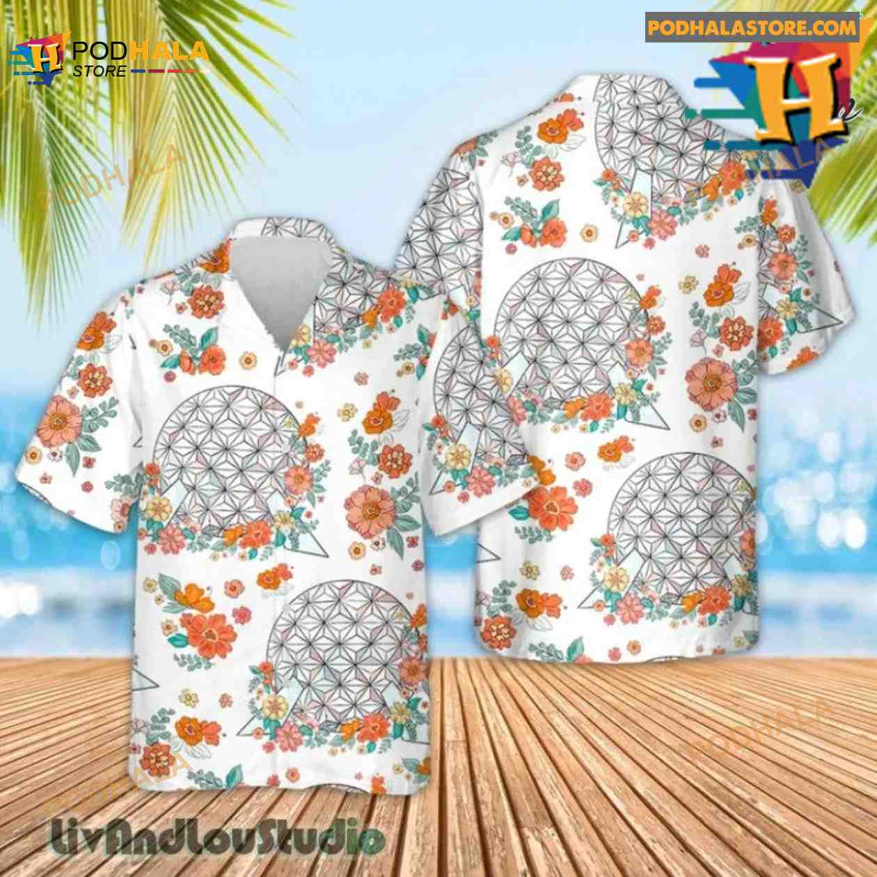 Flowers And Garden Epcot Floral Hawaiian Shirt Flowers And Garden Epcot Floral Hawaiian Shirt