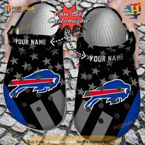 Football Crocs Personalized Buffalo Bills Star Flag Clog Shoes