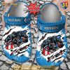 Football Crocs Personalized Carolina Panthers Mascot Ripped Flag Clog Shoes