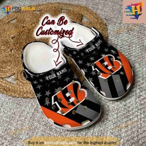 Football Crocs Personalized Cincinnati Bengals Star Flag Clog Shoes 2
