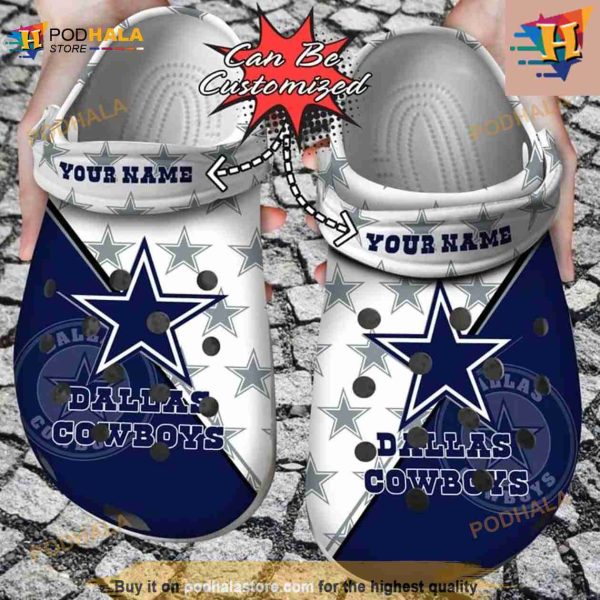 Football Crocs Personalized Dallas Cowboys Team Pattern Clog Shoes