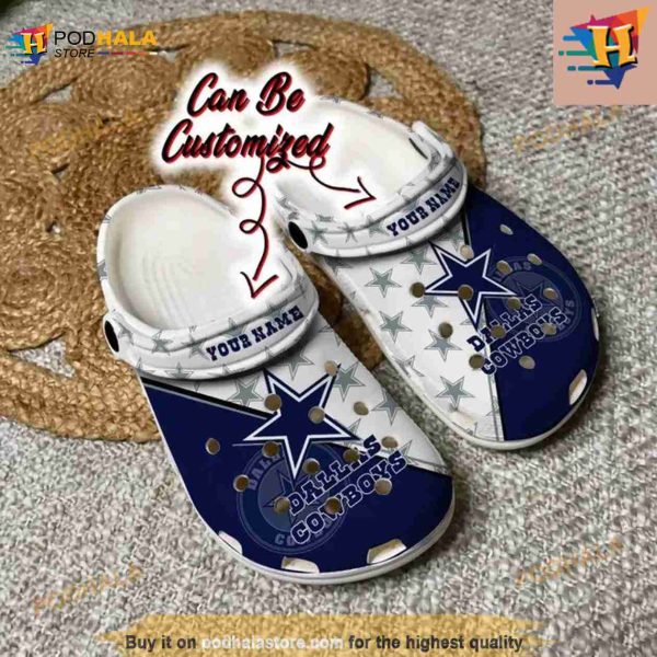 Football Crocs Personalized Dallas Cowboys Team Pattern Clog Shoes