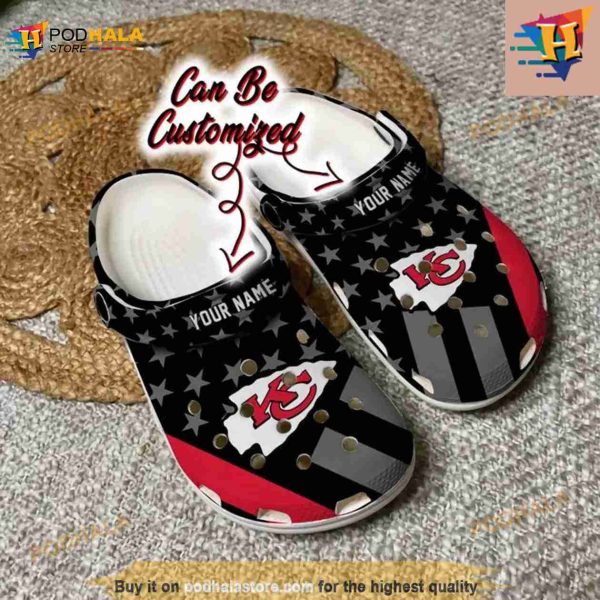 Football Crocs Personalized Kansas City Chiefs Star Flag Clog Shoes