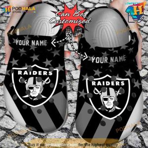 Football Crocs Personalized Las Vegas Raiders Star Flag Clog Shoes 2