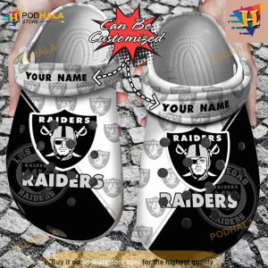 Football Crocs Personalized Las Vegas Raiders Team Pattern Clog Shoes