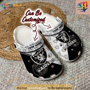 Football Crocs Personalized Las Vegas Raiders Team Pattern Clog Shoes 2