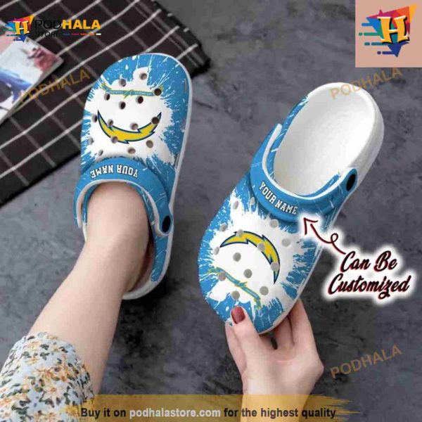 Football Crocs Personalized Los Angeles Chargers Team Clog Shoes