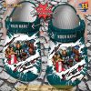 Football Crocs Personalized Philadelphia Eagles Mascot Ripped Flag Clog Shoes