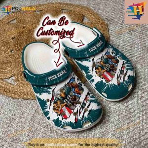Football Crocs Personalized Philadelphia Eagles Mascot Ripped Flag Clog Shoes 2