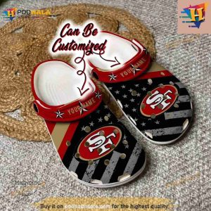 Football Crocs Personalized Sf 49ers American Flag Clog Shoes 2