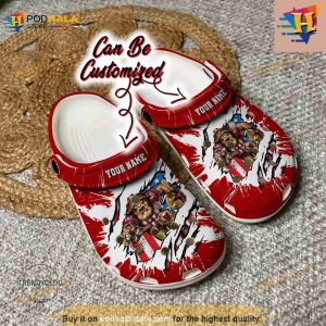 Football Crocs Personalized Sf 49ers Mascot Ripped Flag Clog Shoes 2