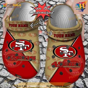Football Crocs Personalized Sf 49ers Team Pattern Clog Shoes