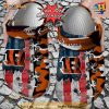 Football Crocs Personalized Us Flag Cincinnati Bengals Cross Stitch Camo Pattern Clog Shoes