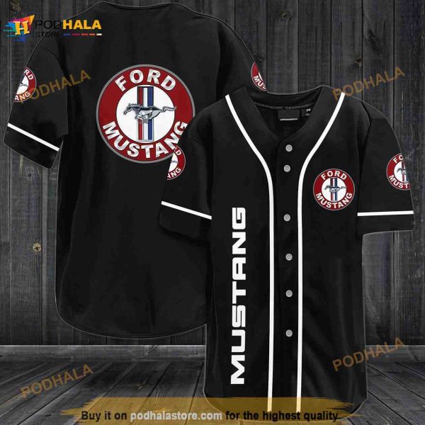 Ford Mustang Logo 3D Baseball Jersey