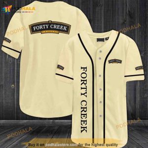 Forty Creek All Over Print Unisex 3D Baseball Jersey - Light Yellow Shirt