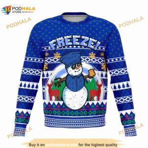 Freeze Iceman Meme Holiday Ugly Christmas 3D Sweater, Funny Xmas Gifts
